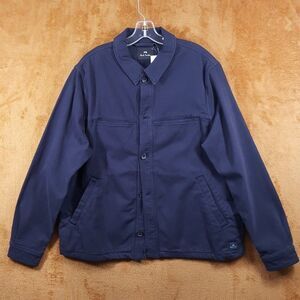 PAUL SMITH Work Jacket Mens XL Navy Button Up Cotton Twill Chest Pockets $325